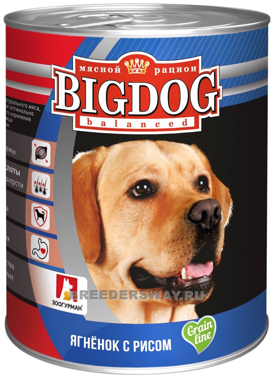 BIG DOG Ягненок с рисом ж/б 850гр