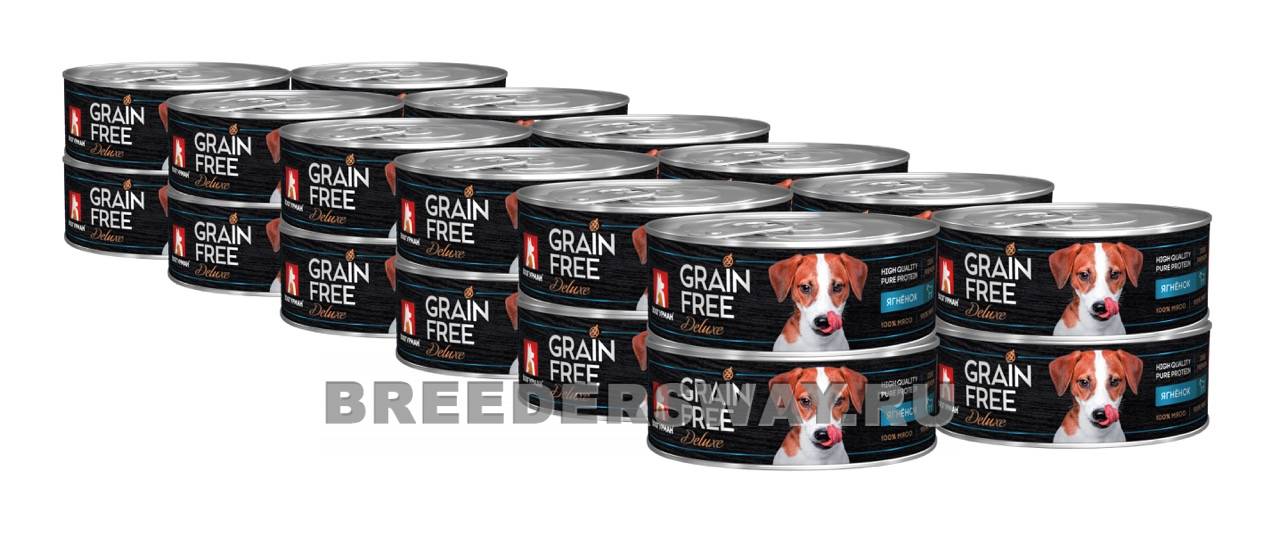 GRAIN FREE для собак Ягнёнок ж/б 100гр